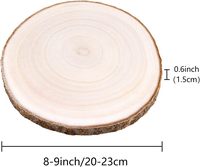 Lot de 8 tranches rondes en bois naturel de 8 à 9 pouces grandes tranches de bois non finies pour les mariages, la décoration de centres de table et les projets de bricolage