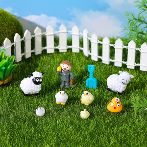 Doiihouse Dollhouse <b>Farm</b> <b>Set</b> Sheep Chicks Miniature Resin Figures Landscape Decorations For Dollhouse Accessories - Product Image 2
