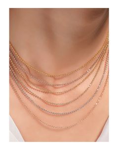 Collar de Cadena con Mini Diamantes en Oro de 18K Xinfly, Moderno, en Oro Blanco y Amarillo, Diseño Italiano Bicolor, Brillante - Product Image 2