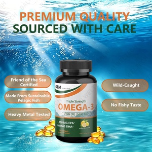 Capsules d'huile de poisson pure oméga-3 halal en vrac, marque privée OEM, 3600 mg, triple concentration EPA DHA, 120 gélules molles, pour adultes, sans OGM - Product Image 3