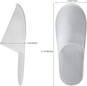 รองเท้าแบบปิดนิ้วเท้า ผ้าฟลีซระบายอากาศ กันลื่น รองเท้าแบบใช้แล้วทิ้งสำหรับแขก ครอบครัว บ้าน ในร่ม โรงแรม รีสอร์ท งานแต่งงาน การเดินทาง - Product Image 2