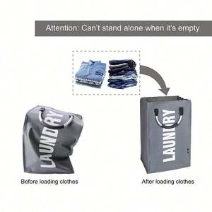 Laundry <b>Bag</b> <b>Large</b> Foldable Laundry Basket Collapisable Laundry Hamper Folding Washing Storage <b>Bin</b> - Product Image 3