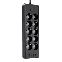 Multiprise européenne AOTA HN-CB-001 10 prises USB A+C 16A 250V 1,8m/3m, rallonge grande capacité, design élégant noir, prix usine