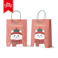 Sac en papier de Noël personnalisé avec logo recyclable, sacs en papier cartonné blanc brun, sac cadeau de Noël