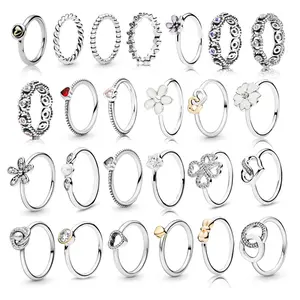 魅力心戒指高品质纯银925出厂价格批发派对周年礼物女士珠宝