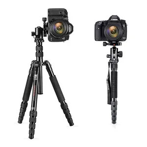 A basso prezzo SIRUI E1005A + G12 SLR camera treppiede con PTZ in lega di alluminio pieghevole SLR fotocamera treppiede portatile per treppiede