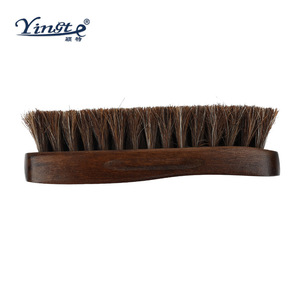 Yinste Curved <b>Shoe</b> Brush Solid Wood Horse Hair <b>Soft</b> Bristles For <b>Shoe</b> Care - Product Image 1