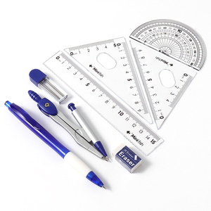 Ensemble de mathématiques professionnel 8 pièces Station d'instruments de papeterie <span class=keywords><strong>en</strong></span> métal avec <span class=keywords><strong>boussole</strong></span> outils de <span class=keywords><strong>dessin</strong></span> pour la géométrie pour les études mathématiques - Product Image 2