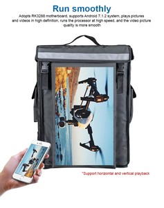 โปรโมชั่นกระเป๋าส่งของสำหรับขี่มอเตอร์ไซค์ กระเป๋าเป้สะพายหลัง LED แสดงผลหน้าจอ LED สีสันสดใสแบบไดนามิก กล่องส่งอาหาร 3 มิติ - Product Image 4