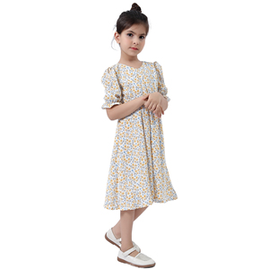 2-10 anni all'ingrosso abbigliamento per ragazze Smocked floreale mezza manica con volant boutique vestito per bambini - Product Image 2