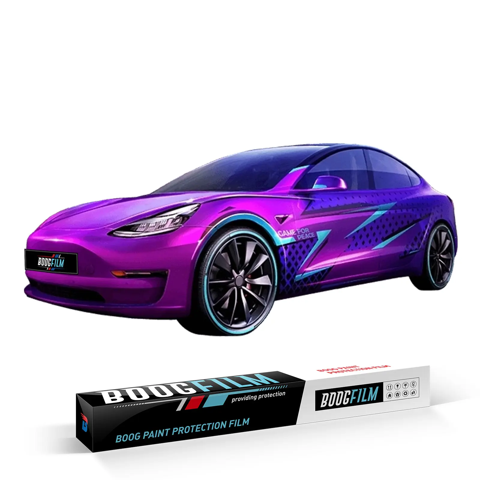 En gros Super Offre Spéciale Conception Cyberpunk Boog Film Auto-Guérison Changement de Couleur Voiture Vinyle Wrap TPU Protection de La Vie Privée Caméléon