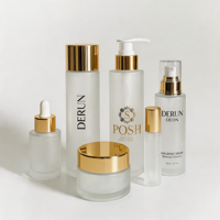 Ensemble de flacons cosmétiques givrés à étiquette privée avec boîte cadeau de haute qualité
