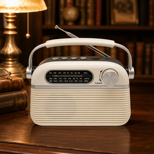 OEM Kundenspezifisches Logo Vintage ABS AM FM SW 3-Band USB TF MP3-<span class=keywords><strong>Player</strong></span> Fernbedienung 1200mAh Wiederaufladbarer Akku CE ROHS Heimradio - Product Image 2
