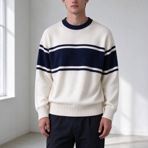 Suéter de Punto Personalizado OEM ODM Estilo Preppy a Rayas de Algodón para Golf y Rugby, con Letras Jacquard y Cuello Redondo para Mujer - Product Image 4