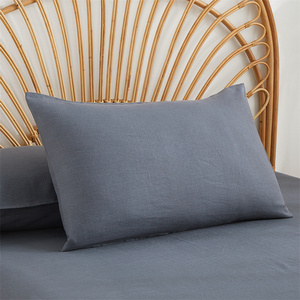 Funda de Almohada de <span class=keywords><strong>Lino</strong></span> Francés Prelavada, Acogedora y Suave, en Varios Colores, Estilo Rústico Vintage - Product Image 4