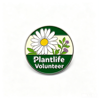 Broche en métal personnalisée professionnelle à motif floral moderne, badge de revers en émail souple avec logo d'entreprise, vente en gros