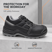 Chaussures de sécurité personnalisées CE S1P, basses, en cuir croûte, avec semelle extérieure en PU injecté et bande réfléchissante, tailles EU 35-48, vente en gros