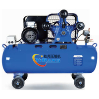 Compresseur d'air à piston portable YiBang 7,5 kW 10 CV 1000 L/min 8 bars AC 380 V 50 Hz avec entraînement par courroie, réservoir de 230 L, pompe à air industrielle
