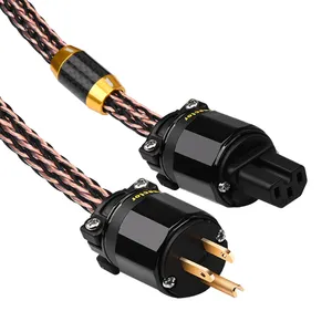 HIFI Power audio cable CD Amplifier 6N OCC HIFI AC Mains Power Cable US EU AU Power cable 1.5M