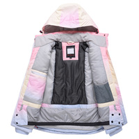 Manteau de snowboard de ski en plein air Vestes de ski de snowboard pour femmes avec poches zippées Veste de ski coupe-vent en duvet