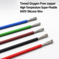 Kabel Silikon UL3135 16AWG 1.3mm 16Gauge 200C Tahan Suhu Tinggi Super Fleksibel Tembaga Berlapis Timah untuk Printer 3D Baterai Lipo Robotik