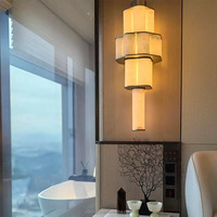 Luminaire suspendu en résine imitation albâtre multicouche, lampe LED design pour villa, chambre à coucher, hôtel, décoration