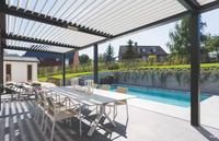 Auvent Bioclimatique Motorisé Électrique en Aluminium Thermolaqué, Étanche, Durable, Écologique et Résistant aux Intempéries pour Balcon