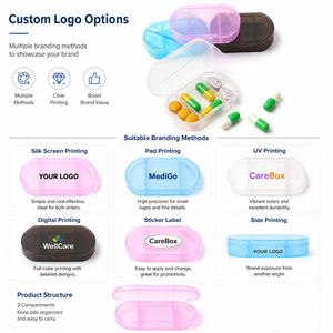 Organizador de Pastillas de 3 Compartimentos con Logotipo Personalizado, Estuche para Medicamentos Diarios, Pastillero Portátil con Tapa Abatible Translúcida, Venta al Por Mayor, Regalo - Product Image 2