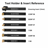 Jeu de 7 outils de tournage indexables pour tour, tiges de 10 mm et 12 mm, porte-outils CNC à plaquettes en carbure, outils de tournage externe pour la coupe des métaux