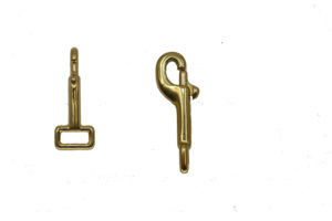 Mosquetón de gancho de resorte <span class=keywords><strong>fijo</strong></span> de extremo redondo de latón macizo de 75mm - Product Image 3