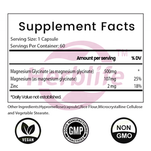 Cápsulas de Glicinato de Magnesio OEM ODM con Zinc - Favorecen la Relajación y un Sueño Reparador, Suplemento para la Salud, Apoya el Estado de Ánimo y los Huesos, Vegano - Product Image 3