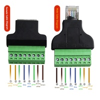 Conector RJ45, Conector Ethernet sin Soldadura y sin Herramientas, Adaptador de Comunicación de Red 8P8C, RJ45 a Terminal de 8 Pines