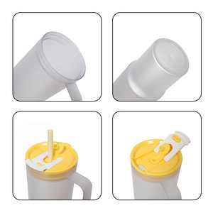 Shang Kou Ai 40oz Frosted Plastic Car Cup With Double Straw Reusable Travel Drinkware - Product Image 1