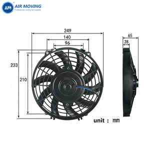 พัดลมแอร์ไฟฟ้า AM 9 นิ้ว 12V 24V 80W แบบบางพิเศษ สำหรับดัดแปลงระบบระบายความร้อนทางทะเล พัดลมคอนเดนเซอร์<span class=keywords><strong>หม้อน้ำ</strong></span><span class=keywords><strong>รถ</strong></span>ยนต์ - Product Image 3