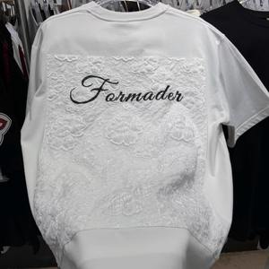 Camiseta de hombre estilo americano, negra, con relieve, de verano, con bordado jacquard y abalorios, vintage, casual, de peso pesado y corte holgado. - Product Image 6