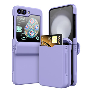 Funda mate con ranura <span class=keywords><strong>para</strong></span> tarjetero de lujo <span class=keywords><strong>para</strong></span> <span class=keywords><strong>Samsung</strong></span> Galaxy <span class=keywords><strong>Z</strong></span> <span class=keywords><strong>Flip</strong></span> 6 5 <span class=keywords><strong>4</strong></span> flip6 Flip5 Wallet Color sólido bisagra cubierta de protección completa - Product Image 3