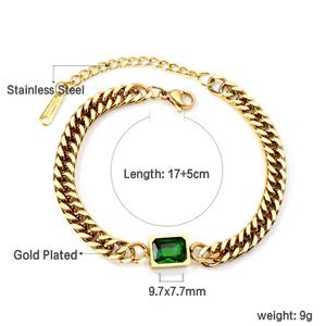 Bracelet personnalisable en forme d'étoile et de cœur, étanche, avec perles et zircons, pour femme, en acier inoxydable plaqué or 18 carats, avec breloques - Product Image 2
