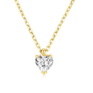 Collana in Oro Giallo con Diamante Taglio Cuore, Gioiello Raffinato per Uso Quotidiano Romantico da Donna - Product Image 1