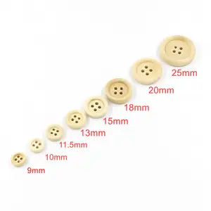 Factory Low Price Custom Different Size Eco-friendly 4 Hole Round Wood Button For Clothes