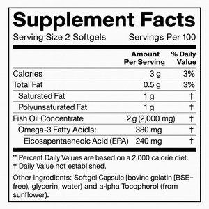 Integratore <span class=keywords><strong>di</strong></span> <span class=keywords><strong>Olio</strong></span> <span class=keywords><strong>di</strong></span> <span class=keywords><strong>Pesce</strong></span> Naturale Omega-3 in Capsule Molli per il Supporto Quotidiano <span class=keywords><strong>di</strong></span> Cuore e Benessere 2000mg Certificato OEM GMP - Product Image 5