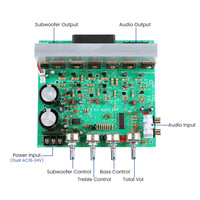 Nouveau haut-parleur de subwoofer haute puissance à DX-2.1 canaux Module de carte d'amplificateur de puissance fini bricolage