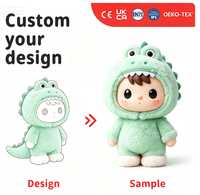 Boneka Vinyl PVC Plush Blind Box Custom OEM, Gantungan Kunci Tas Boneka Hewan Peliharaan Kawaii, Figur Isi Kapas PP Lembut, Hadiah Custom