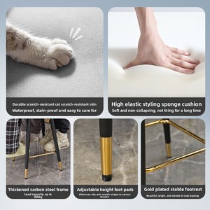 Sedia moderna <span class=keywords><strong>da</strong></span> <span class=keywords><strong>Bar</strong></span> per la casa di lusso regolabile <span class=keywords><strong>in</strong></span> altezza con schienale girevole alla moda <span class=keywords><strong>in</strong></span> <span class=keywords><strong>ferro</strong></span> Art sgabello alto per cucina e soggiorno - Product Image 2