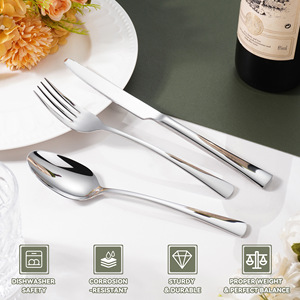 Sang Trọng Dao kéo thép không gỉ ngã ba Dao Muỗng Bạc Set nhà hàng đám cưới Flatware Set - Product Image 5