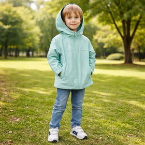 Veste pour <span class=keywords><strong>garçon</strong></span> personnalisée en vert menthe avec un chapeau, coupe-vent et imperméable, vêtements d'extérieur pour <span class=keywords><strong>garçon</strong></span> - Product Image 3