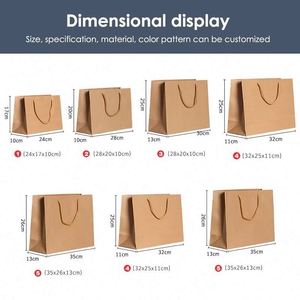<b>Biodegradable</b> Wholesale Custom Logo Printed Clothing Shopping Market Retail Tote Brown Kraft <b>Paper</b> Bag Packaging With Handles - Product Image 2