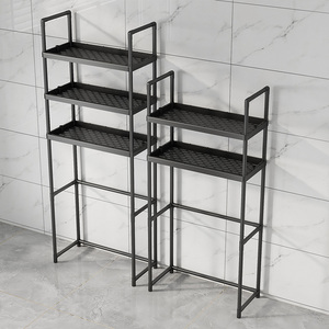 Étagère de rangement réglable à 3 niveaux en acier inoxydable au design moderne pour salle de bain/buanderie, idéale pour les outils de nettoyage - Vente en gros - Product Image 5