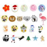 Patchs brodés mignons de dessins animés, appliques personnalisées en cuir et denim, à thermocoller ou à coudre, accessoires vestimentaires en gros