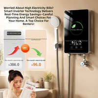 Chauffe-eau électrique à débit instantané 5500W avec écran LED, température constante, pour hôtel, camping-car, extérieur, usage domestique, salle de bain, en plastique, certifié CE
