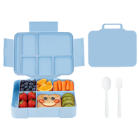 Boîte à lunch pour enfants en plastique, boîte bento à 5 compartiments